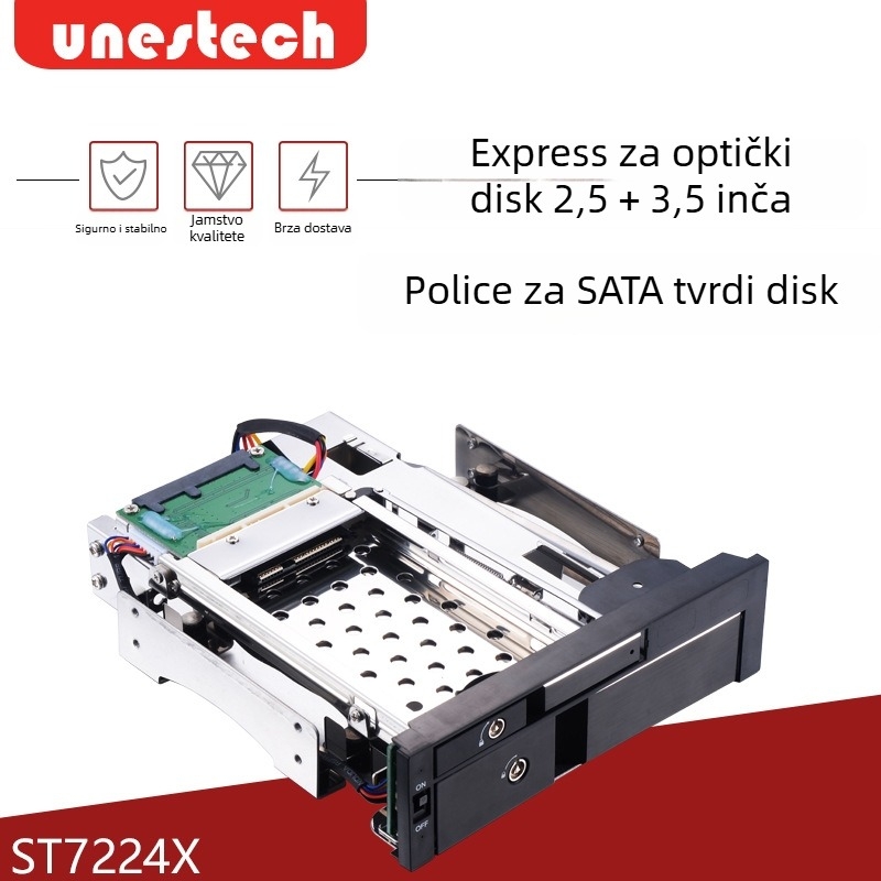 Kućište za tvrdi disk ST7224X, SATA III, 6 Gbps, aluminijska legura i nehrđajući čelik, neograničen kapacitet