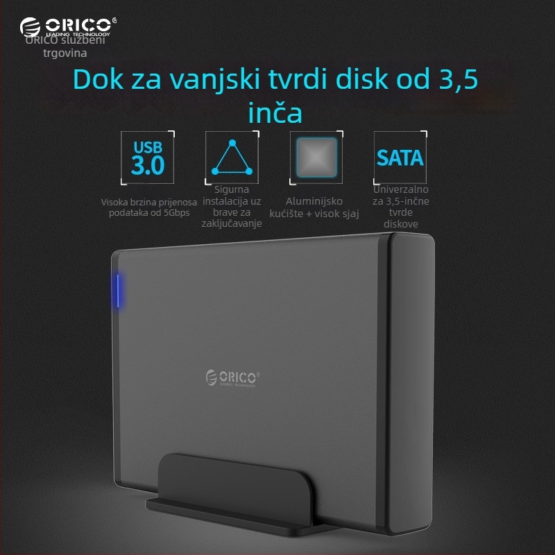 Orico 7688U3 USB 3.0 vanjsko kućište za tvrdi disk s aluminijskim kućištem, podržava do 16TB, 6Gbps