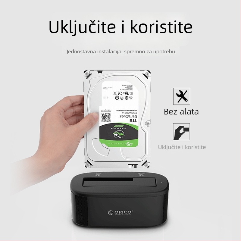 Orico 6218US3 Vanjski kućište za tvrdi disk USB 3.0, za 2.5/3.5-inčne diskove, ABS plast, do 10TB