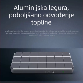 Vanjska kutija za M.2 NVMe s USB-C, aluminijska legura, do 4TB, 10Gbps (USB-C, aluminijska legura, do 4TB, 10Gbps)