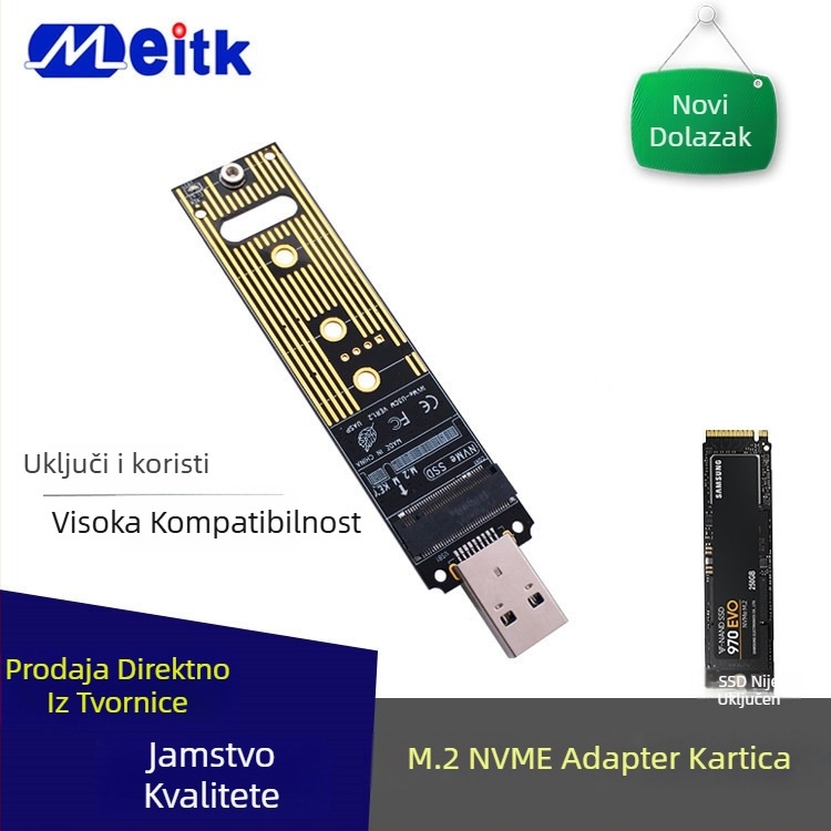 Kućište NVMe na USB 3.1 Type-A M.2 s JMS583 kontrolerom — podrška do 4 TB, USB 3.1 Gen 2 10 Gbps, OEM obrada