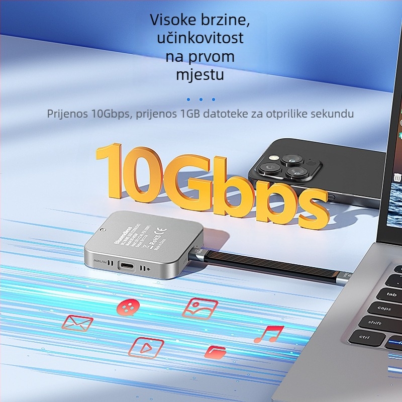 Kućište M.2 NVMe 2242 s magnetskim držanjem, USB-C 10Gbps, do 2TB, integrirani ventilator, PD100W brzo punjenje