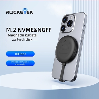 M.2 NVMe & NGFF magnetska USB-C kutija za SSD, do 2TB, 10Gbps, ABS kućište
