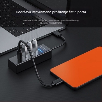 Alek USB 3.0 hub, 1–4 priključka, brzina prijenosa 50–70 MB/s, duljina kabela 20 cm / 1,5 m, bez vanjskog napajanja