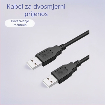 USB kabel za prijenos podataka USB A–USB A, duljine 1,5 m, USB 2.0, za PC i vanjski tvrdi disk