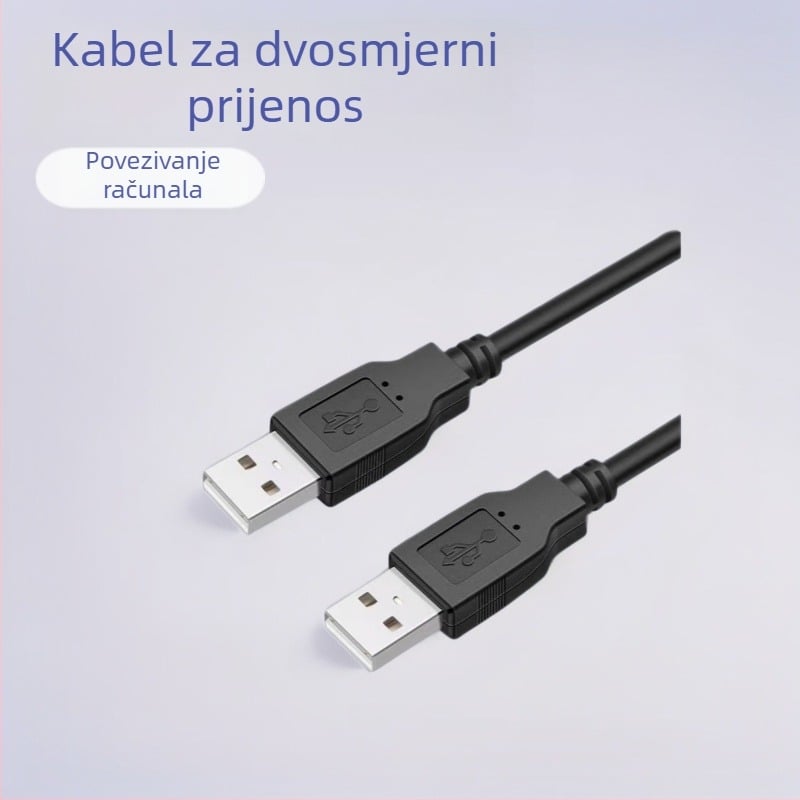 USB kabel za prijenos podataka USB A–USB A, duljine 1,5 m, USB 2.0, za PC i vanjski tvrdi disk