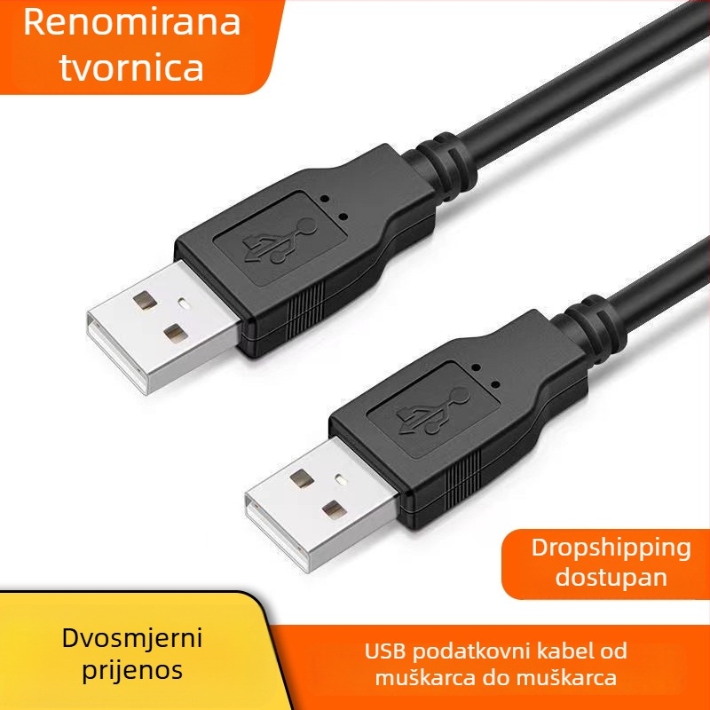 USB kabel za prijenos podataka USB A–USB A, duljine 1,5 m, USB 2.0, za PC i vanjski tvrdi disk