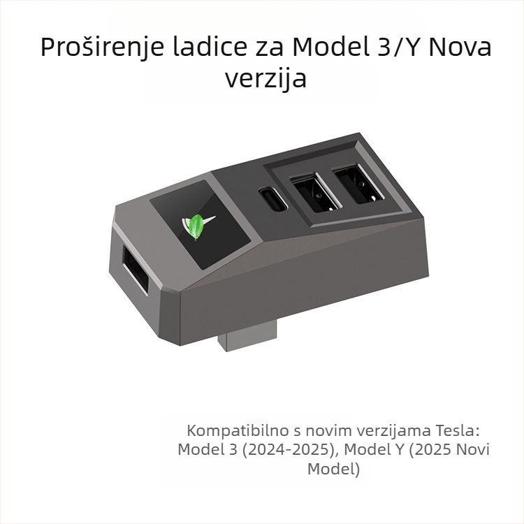 AH51 USB 3.0 4-portni hub za glove box Tesla Model 3/Y (napajanje putem USB-a, bez vanjskog napajanja)
