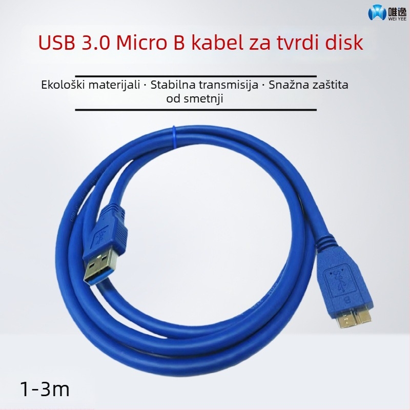 USB 3.0 na Micro-B podatkovni kabel za PC i kućište vanjskog tvrdog diska – USB-A na Micro-B kabel visoke brzine