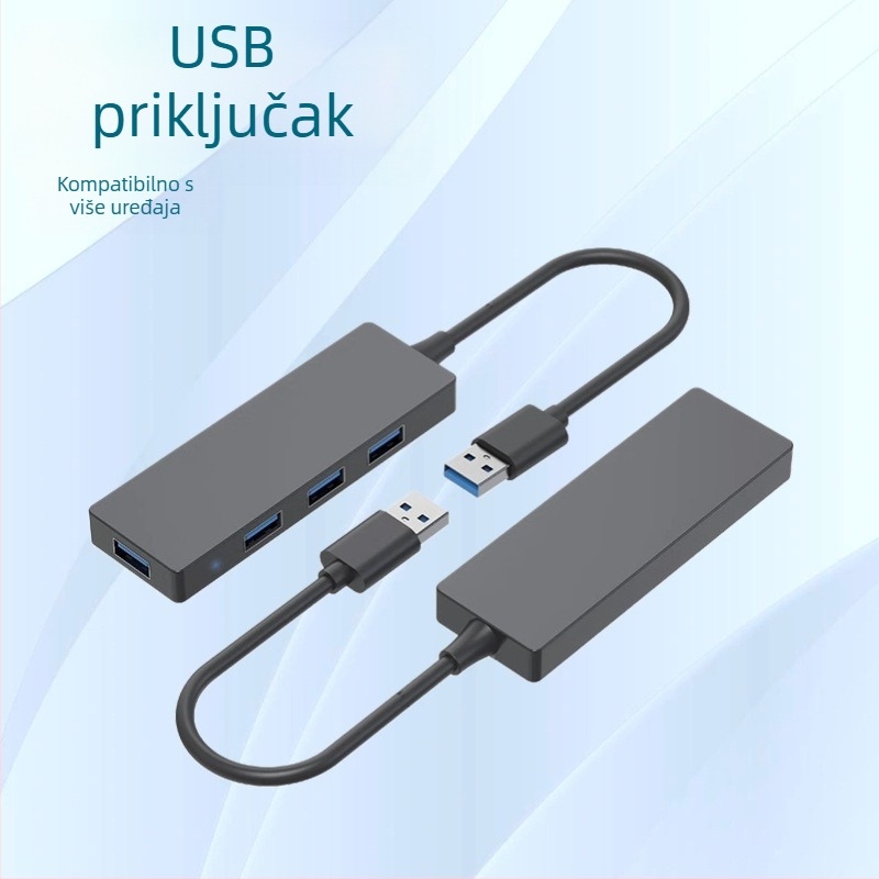 USB 3.0 hub s 4 porta, vanjsko napajanje, 5 Gbps, kabel 0,15 m (Model Hub-004)