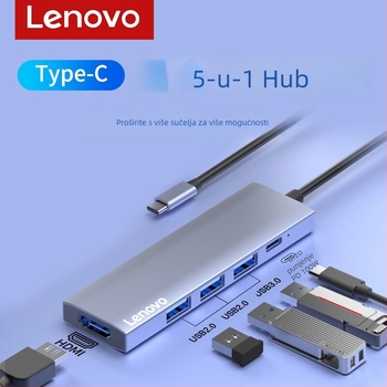 Type-C docking stanica, S705, kabel 0.25 m, bez vanjskog napajanja, brzina prijenosa 5