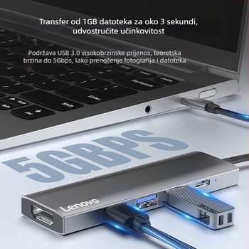 Type-C docking stanica, S705, kabel 0.25 m, bez vanjskog napajanja, brzina prijenosa 5