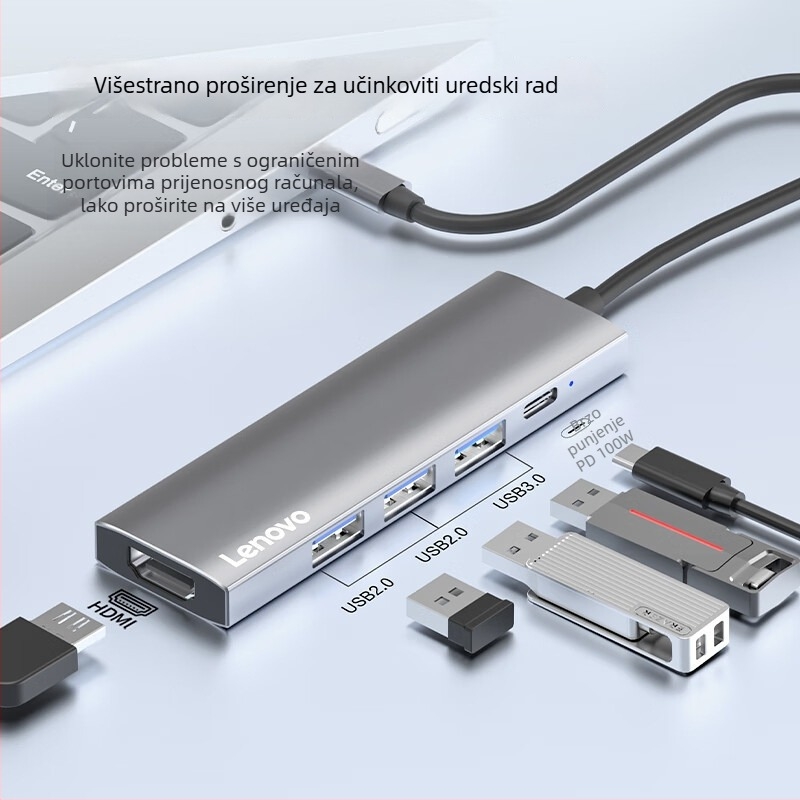 Type-C docking stanica, S705, kabel 0.25 m, bez vanjskog napajanja, brzina prijenosa 5