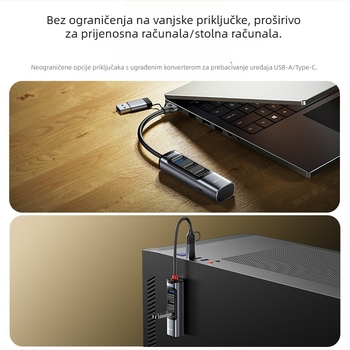 Yesido HB19 USB 3.0 šestportni hub za MacBook, 5.0Gbps, napajanje putem USB-a