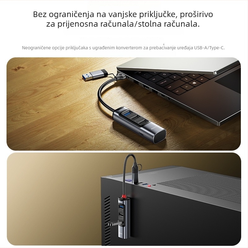 Yesido HB19 USB 3.0 šestportni hub za MacBook, 5.0Gbps, napajanje putem USB-a