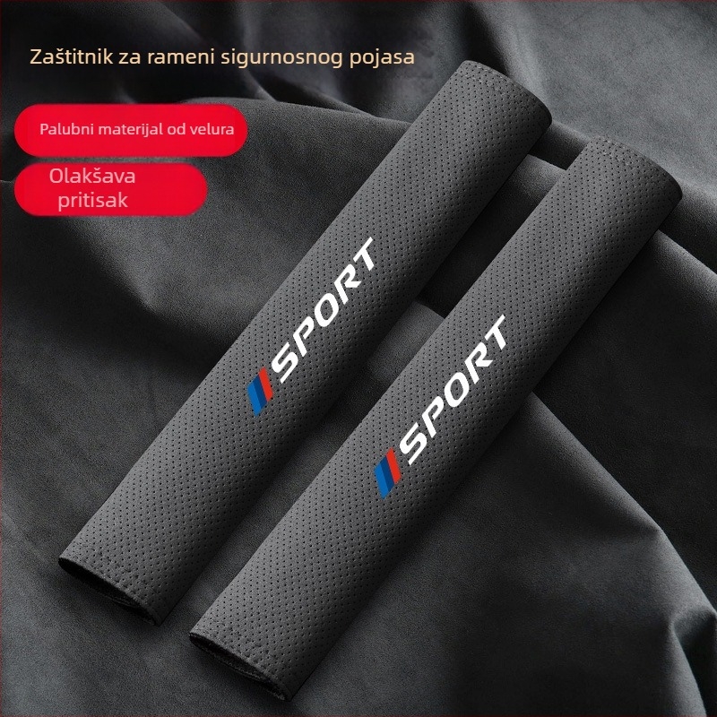 Zaštitne jastučice za pojas sigurnosti automobila za prednja i stražnja sjedala, zaštita od gušenja vrata i ramena, prošireni set (Marka: Keshunjie; Materijal: Suede)