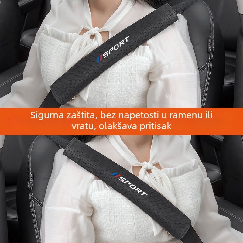 Zaštitne jastučice za pojas sigurnosti automobila za prednja i stražnja sjedala, zaštita od gušenja vrata i ramena, prošireni set (Marka: Keshunjie; Materijal: Suede)