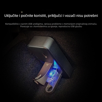 USB 3.0 proširenje središnje konzole za Tesla Model Y i osvježeni Model 3, glove box, 4 USB porta (Model T22), bez vanjskog napajanja