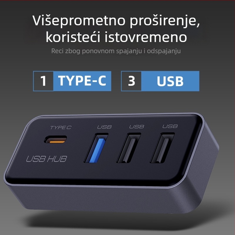 USB 3.0 proširenje središnje konzole za Tesla Model Y i osvježeni Model 3, glove box, 4 USB porta (Model T22), bez vanjskog napajanja