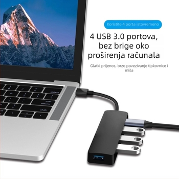 USB 3.0 docking stanica 5-u-1 s HDMI 4K60Hz, USB hub s 3 portovima, kabel 0,15 m, bez napajanja