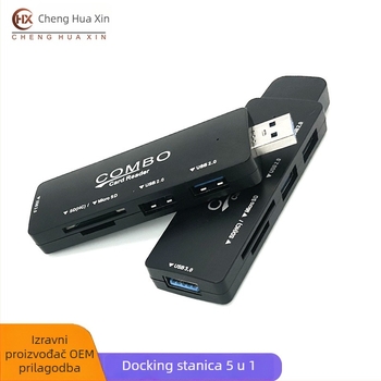 Neutral C-22 USB 3.0 hub s čitačem SD/TF kartice i docking stanicom, napajan putem USB
