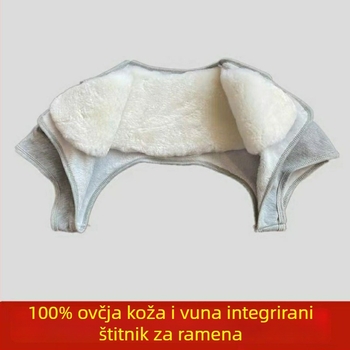 Vunena ramena jakna s kožuhom, integrirana debela izolacija za spavanje, unisex, zima