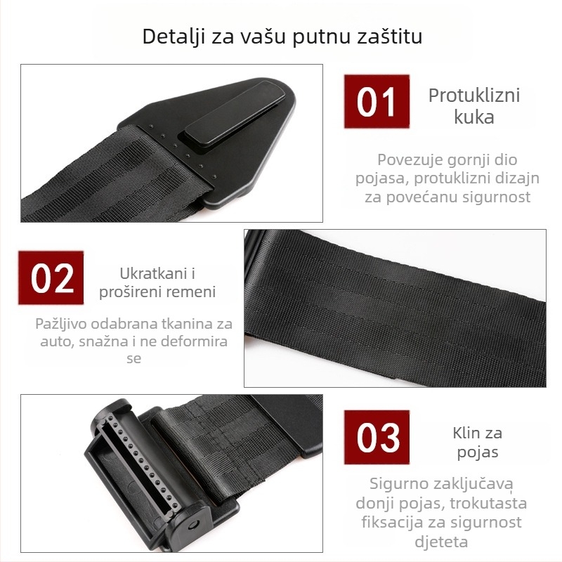 Držač sigurnosnog pojasa za automobil, praktičan dodatak, ABS + webbing, težina 0.061 kg, tiskanje logotipa OK