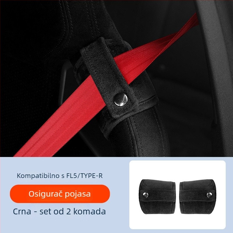 Honda Civic FL5 11. generacije: zaštitni poklopac sigurnosnog pojasa s ramenskom jastučnicom od velura i prilagodbenim položajem