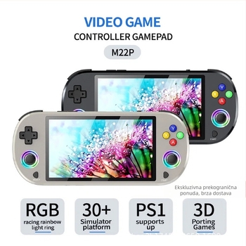 M22PRO Prijenosna igraća konzola - klasičan retro, bežični 4K kontroler, HD 5-inčni PSP uz dugin efekt svjetla