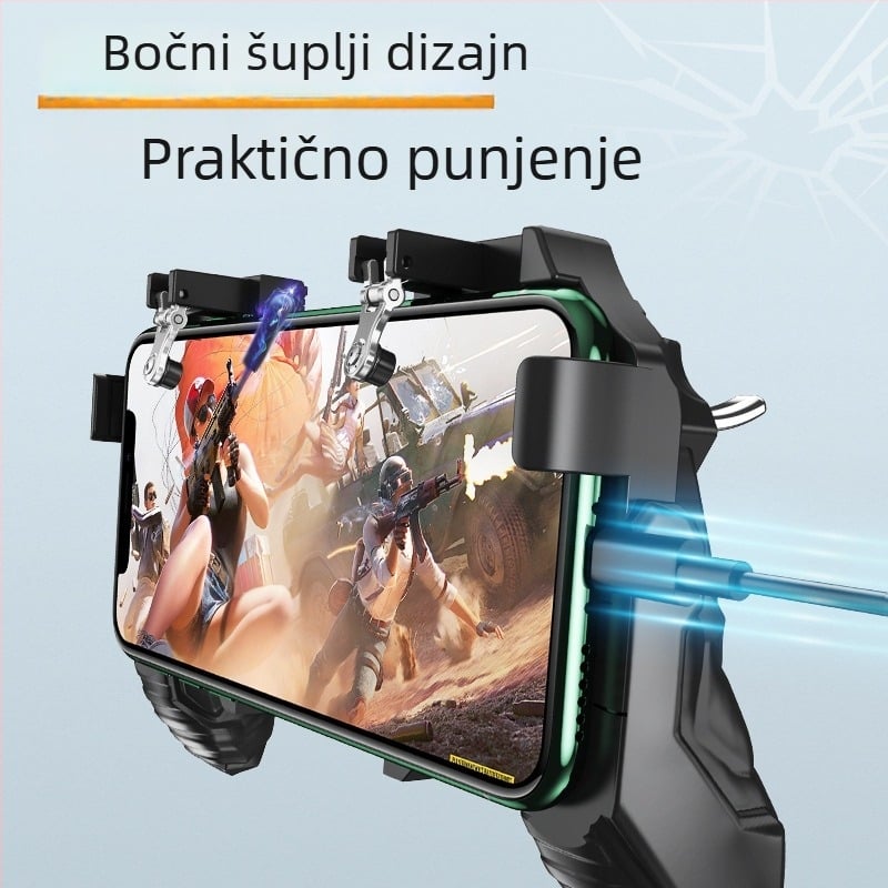 Bežični gamepad s mehanizmom za četiri prsta i joystick, povratna informacija, ABS+metal, kompatibilan s pametnim telefonima i PC-jem