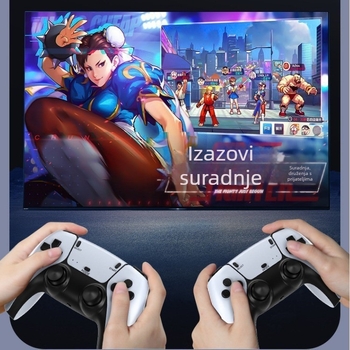 Nostalgična igraća konzola s bežičnim dvostrukim kontrolerima za dva igrača, 64GB/128GB pohrane (20.000/40.000 igara), HDMI izlaz, 1080p emulacijski sustav