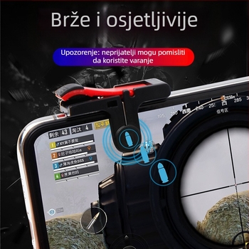 D9 mobilni kontroler za igre s okidač gumbima i vibracijom — plastično kućište, kompatibilan s mobilnim telefonima, težina 0,9