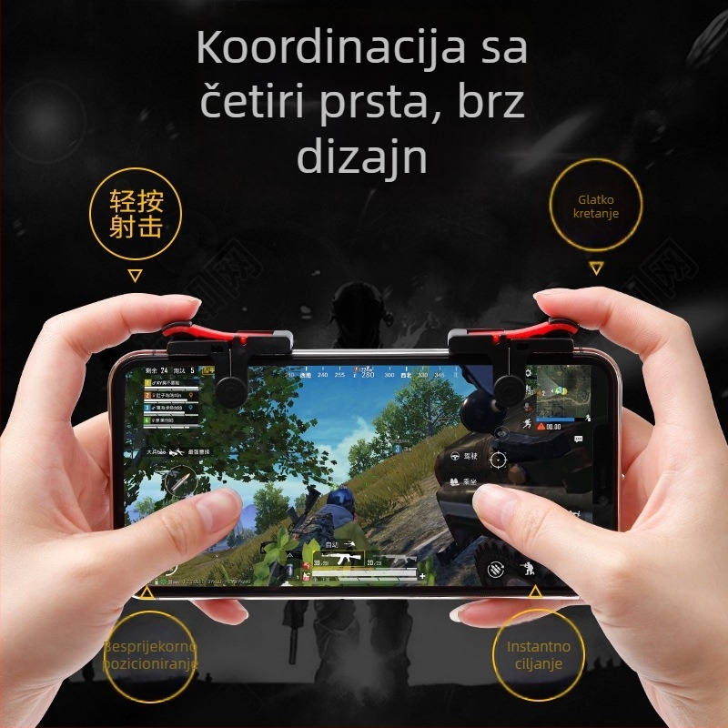 D9 mobilni kontroler za igre s okidač gumbima i vibracijom — plastično kućište, kompatibilan s mobilnim telefonima, težina 0,9