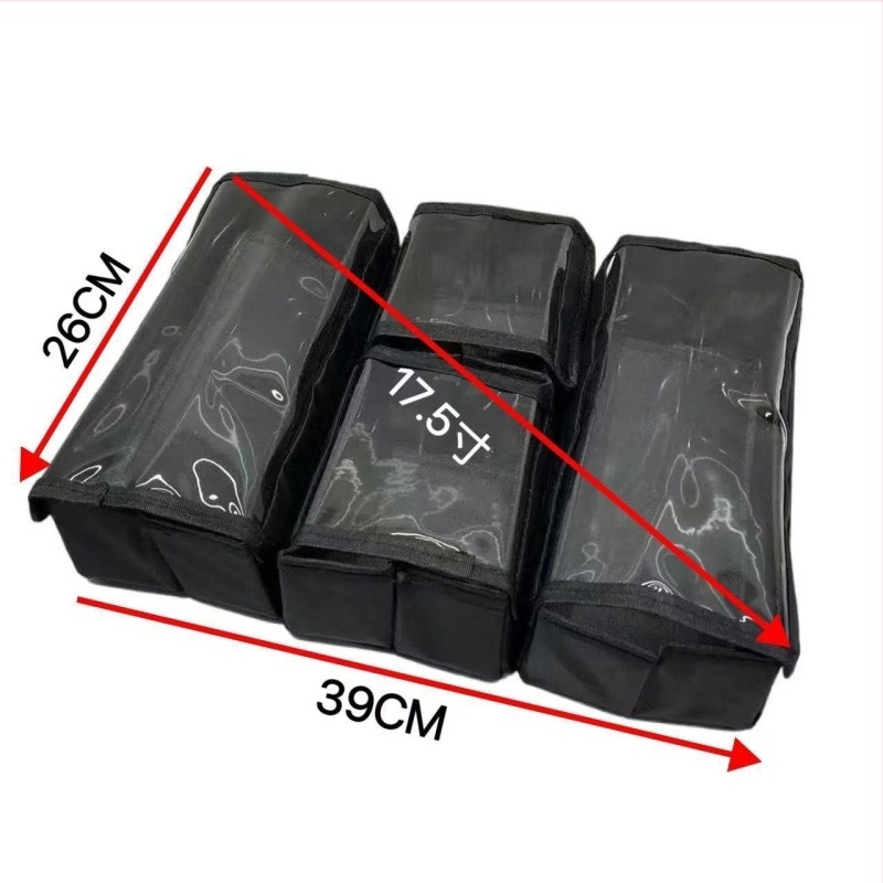 Sklopivi modularni kozmetički organizator s pregradama, odvojiv i prenosiv, PVC kućište i najlonska podstava.