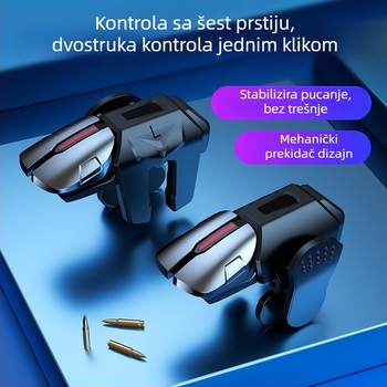 G21 bežični mobilni gamepad sa šestero prstnim spojem, dvostrukom kontrolom i dopunskim tipkama za pucanje (PS-2 sučelje; bežična veza; aluminijsko-ABS; kompatibilan s iPhone i Android)