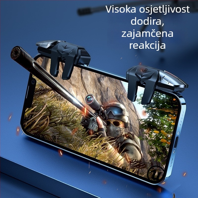 G21 bežični mobilni gamepad sa šestero prstnim spojem, dvostrukom kontrolom i dopunskim tipkama za pucanje (PS-2 sučelje; bežična veza; aluminijsko-ABS; kompatibilan s iPhone i Android)