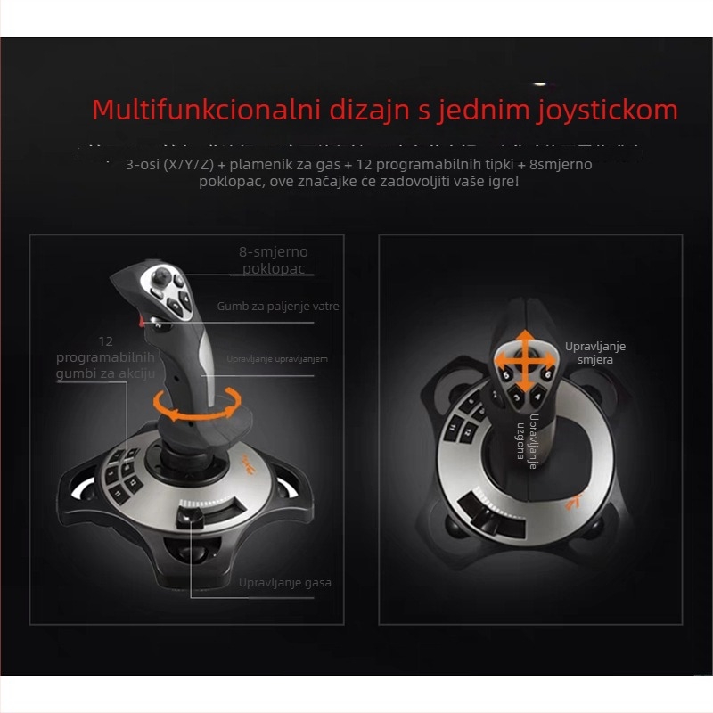 PXN Laishida 2113 Pro analogni joystick za letne simulacije ABS, kompatibilan s 2113