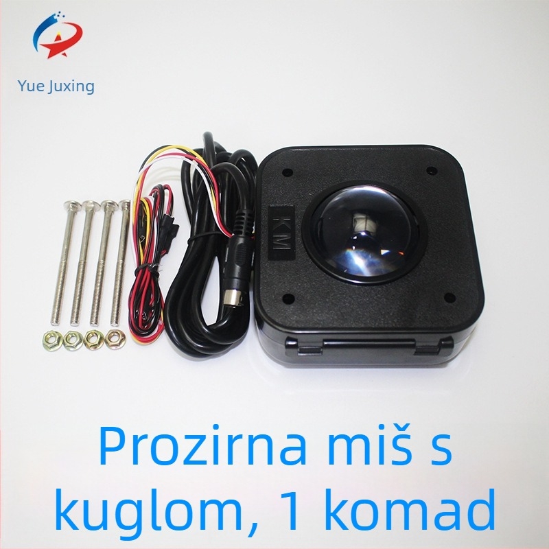 Veliki trackball miš za igraću konzolu s prozirnom kuglom i joystick-stilom upravljanja smjerom
