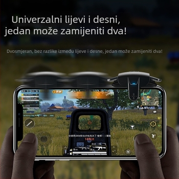 AK05 bežični USB gamepad za pametne telefone – ABS + metal, funkcija gađanja, kompatibilan s iOS i Android