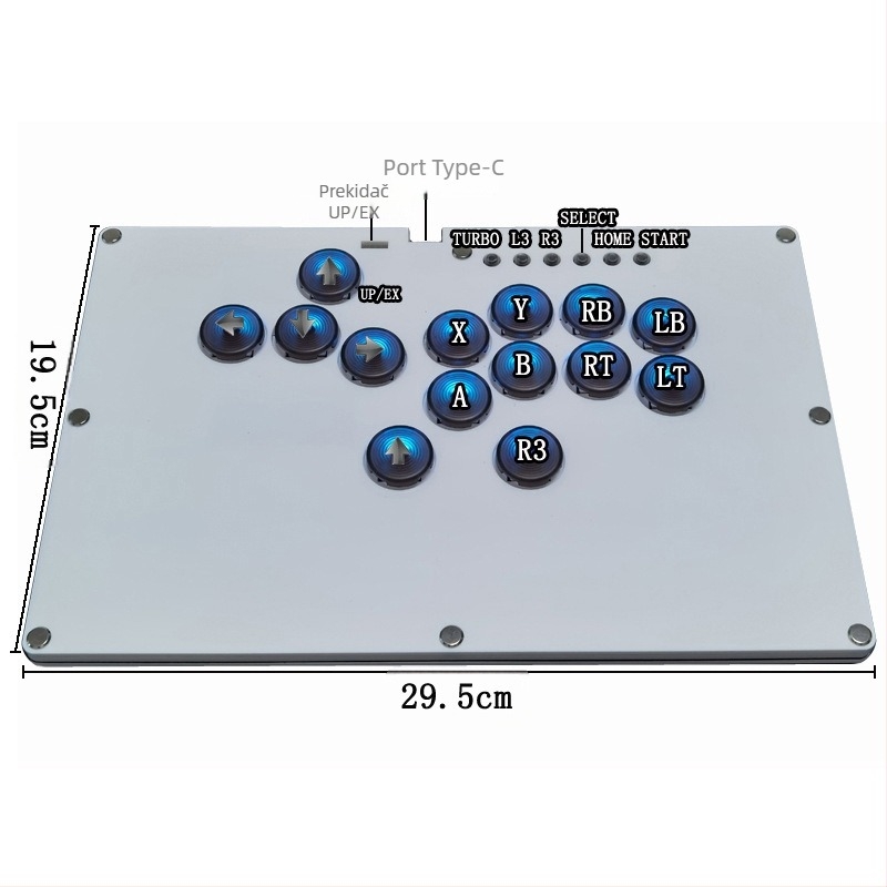 HITBOX SKY2040 PRO 14-tipki borbena tipkovnica navlaka - USB sučelje, Hot-Plug, SOCD Overwrite, akrilno lasersko rezanje