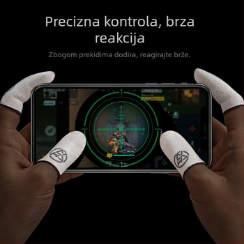 Igralne navlake za prste, Ice Silk Fiber materijal, protiv znojenja i protiv klizanja, ultra tanke, pleteni dizajn, za zaslone osjetljive na dodir mobitela/tableta