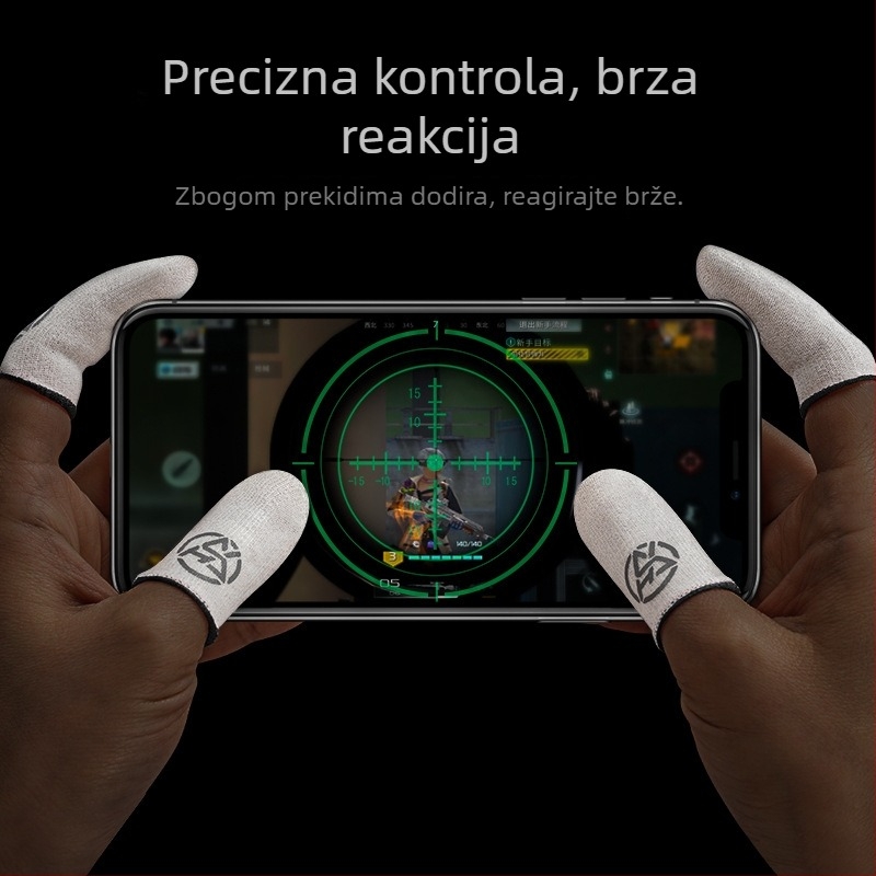 Igralne navlake za prste, Ice Silk Fiber materijal, protiv znojenja i protiv klizanja, ultra tanke, pleteni dizajn, za zaslone osjetljive na dodir mobitela/tableta