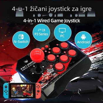 GAMINJA NS002 Žični game controller za Switch, PC i PS3 — USB sučelje, vibracija, ABS kućište (USB sučelje, žični, kompatibilan sa Switch/PC/PS3)