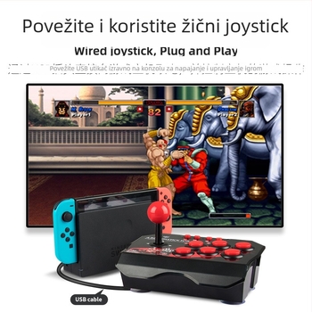 GAMINJA NS002 Žični game controller za Switch, PC i PS3 — USB sučelje, vibracija, ABS kućište (USB sučelje, žični, kompatibilan sa Switch/PC/PS3)