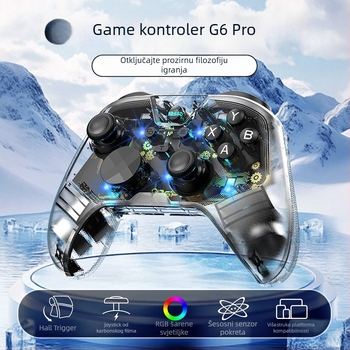G6PRO Bežični kontroler za igre Bluetooth s Hall-efekt okidačima i joystickom od karbonskog filma, kompatibilan s PC, iOS, Android i Nintendo Switch