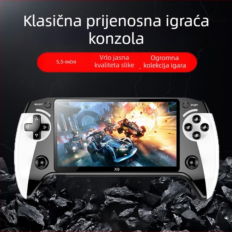 X9 prijenosna igraća konzola s 8 emulatora, 64/128GB memorije, Bežična veza, 3,5 mm audio priključak, 720p izlaz