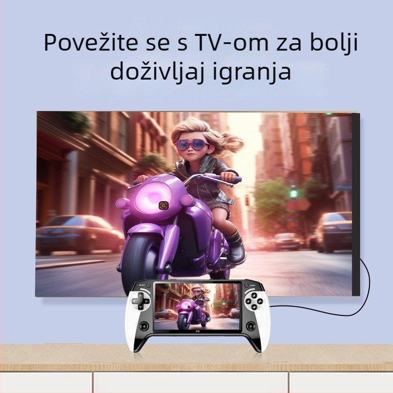 X9 prijenosna igraća konzola s 8 emulatora, 64/128GB memorije, Bežična veza, 3,5 mm audio priključak, 720p izlaz