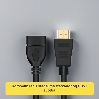 HDMI produžni kabel 1.4, muški–ženski, za računalo, TV i projektor, 1080p HD, pozlaćeni kontakti