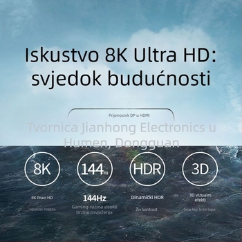 Adapter DP 1.4 na HDMI 2.1 s aluminijskim kućištem, 8K HDR, DP/miniDP na HDMI, podržava 4K120Hz i 2K144Hz