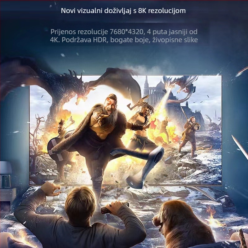 Kabel Type-C na DisplayPort, 8K120Hz, bakreni vodič, za PC/TV monitor